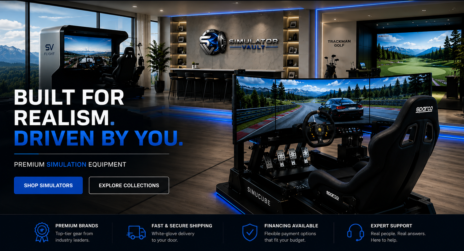 Simulator Vault premium simulator showroom